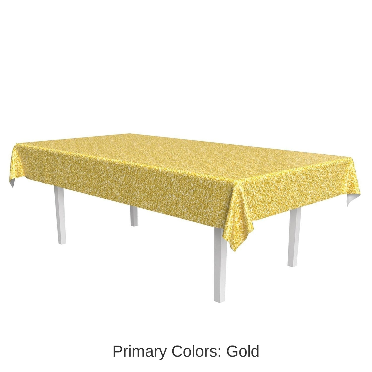Bulk 12 Pack Bulk Gold Printed Sequined Party Tablecover