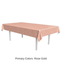 Bulk 12 Pack Bulk Rose Gold Printed Sequined Party Tablecover
