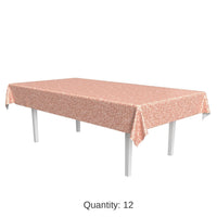 Bulk 12 Pack Bulk Rose Gold Printed Sequined Party Tablecover