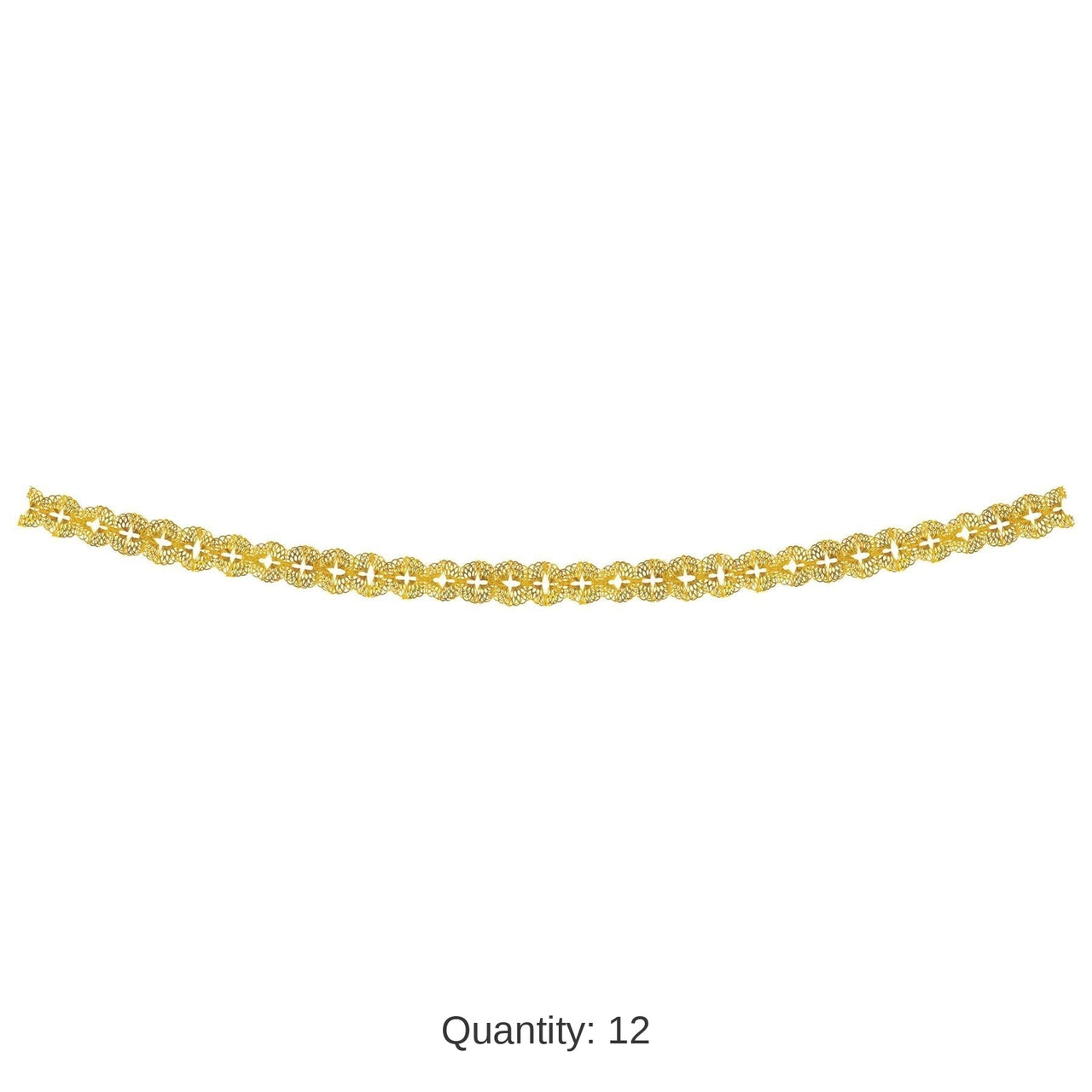 12 Pack Bulk Metallic Party Garland - Gold
