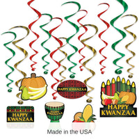 72 Pack Bulk Happy Kwanzaa Whirls