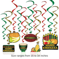 72 Pack Bulk Happy Kwanzaa Whirls