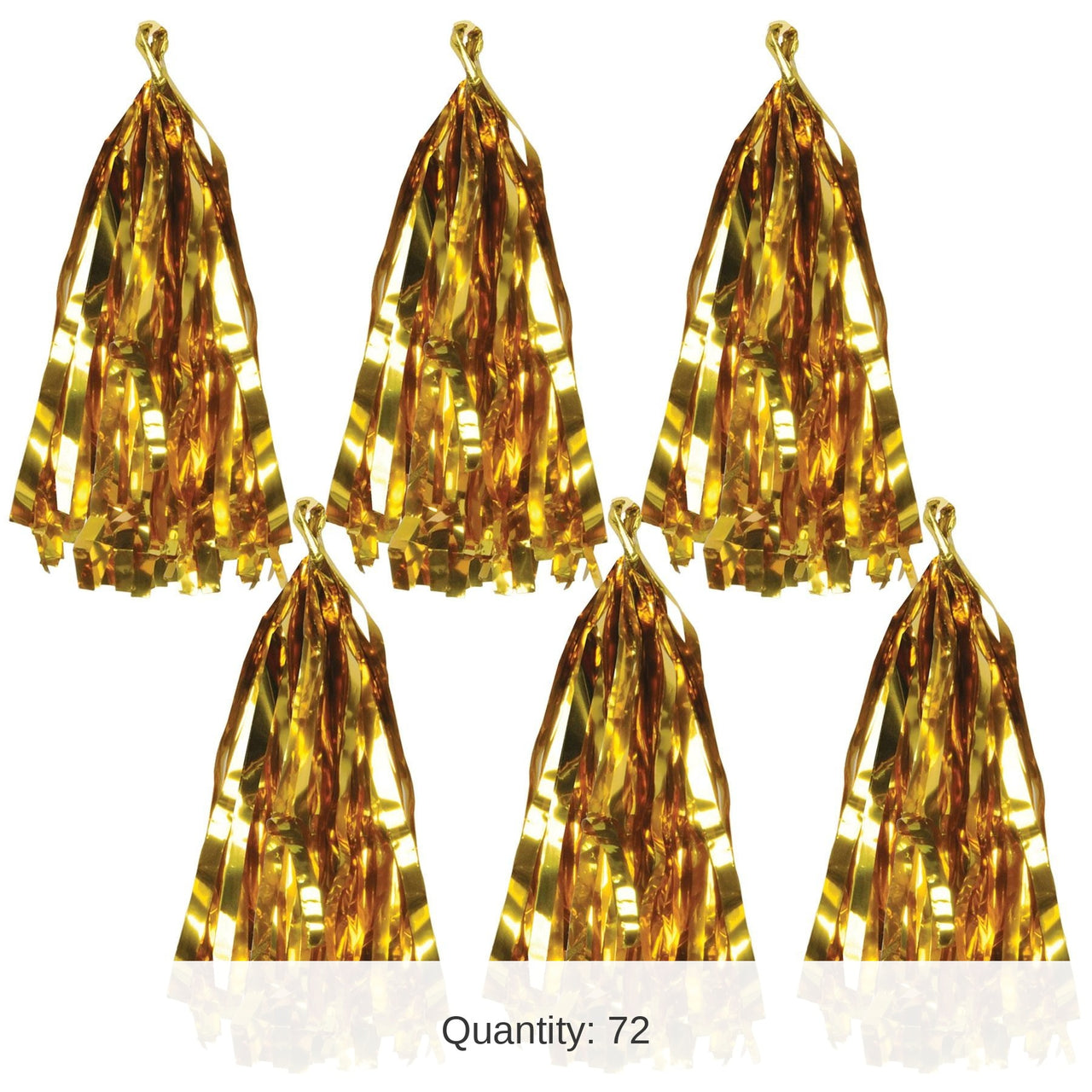 72 Pack Bulk Metallic Party Tassels - gold