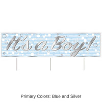 6 Pack Bulk Plastic Jumbo It's A Boy! Yard Sign