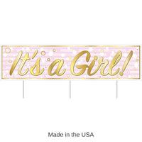 6 Pack Bulk Plastic Jumbo It's A Girl! Yard Sign
