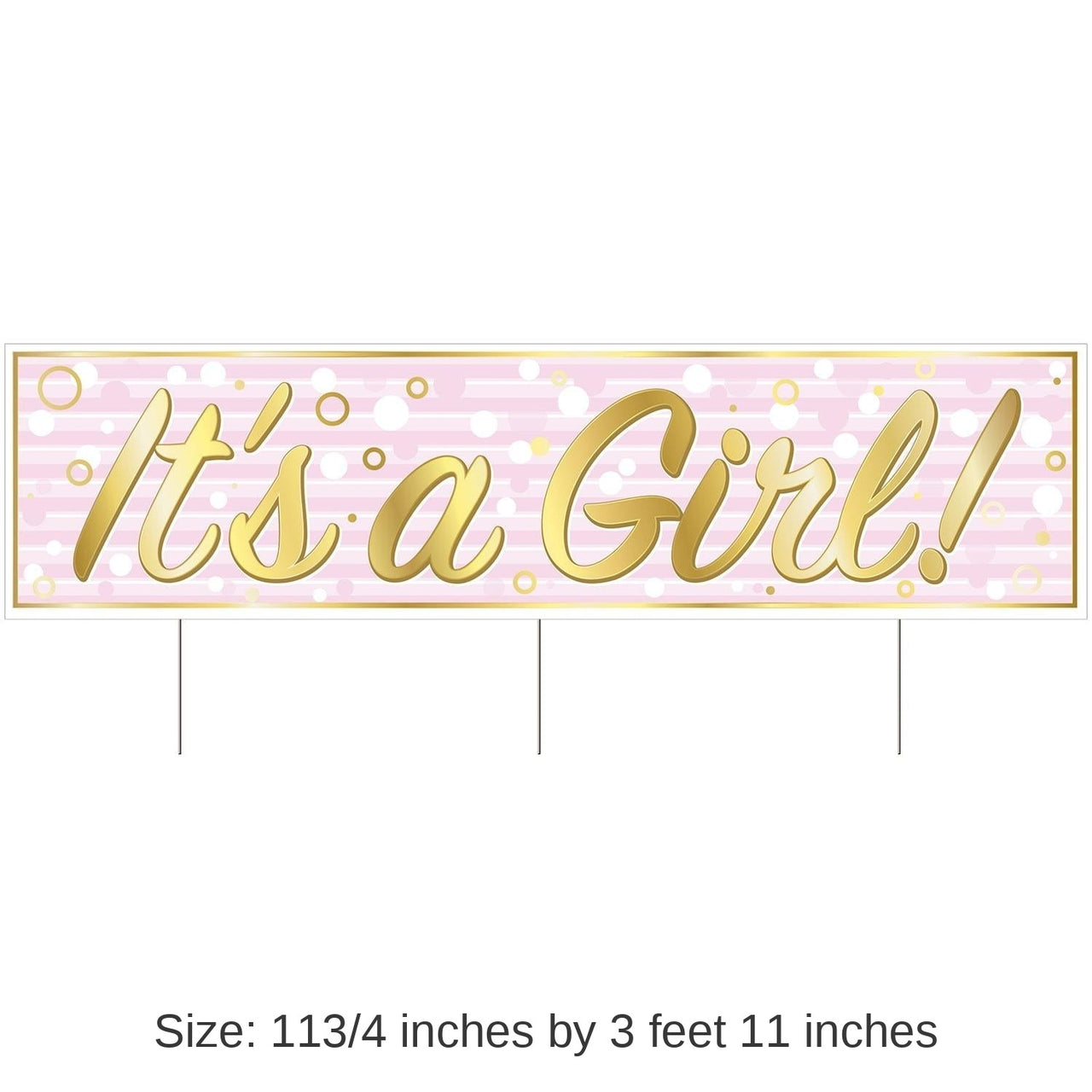 6 Pack Bulk Plastic Jumbo It's A Girl! Yard Sign