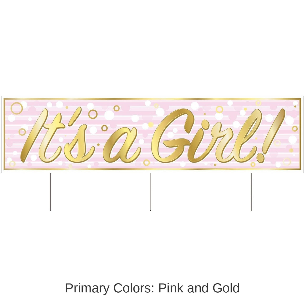 6 Pack Bulk Plastic Jumbo It's A Girl! Yard Sign