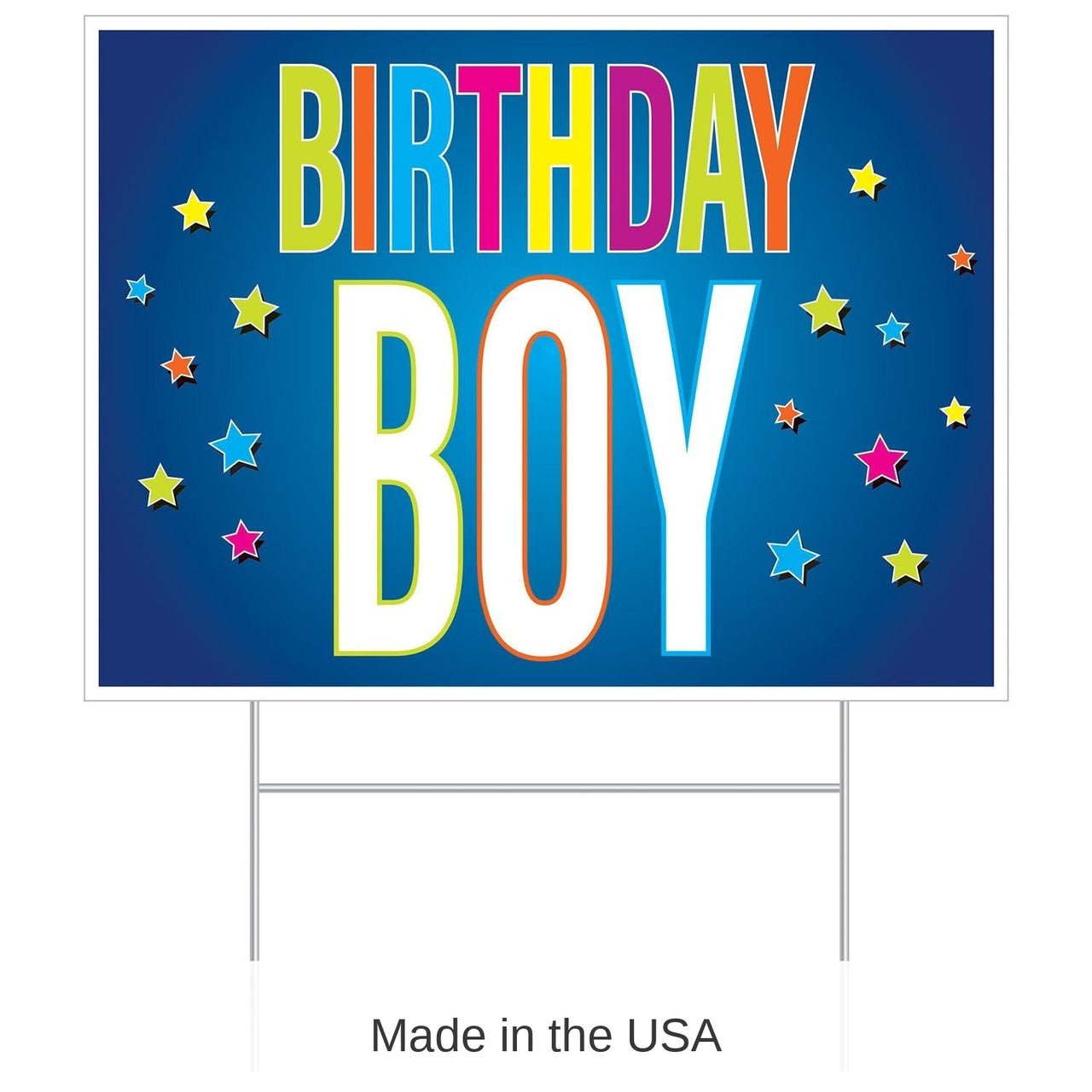 6 Pack Bulk Plastic Birthday Party Boy Yard Sign