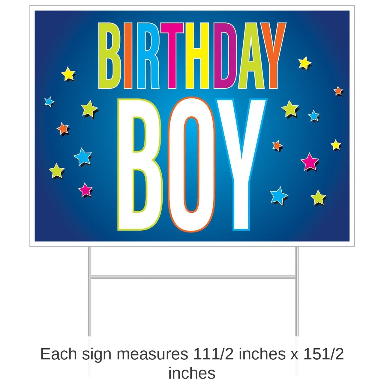 6 Pack Bulk Plastic Birthday Party Boy Yard Sign