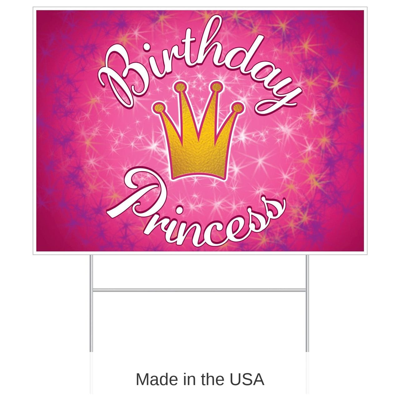 6 Pack Bulk Plastic Birthday Party Princess Yard Sign