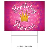 6 Pack Bulk Plastic Birthday Party Princess Yard Sign