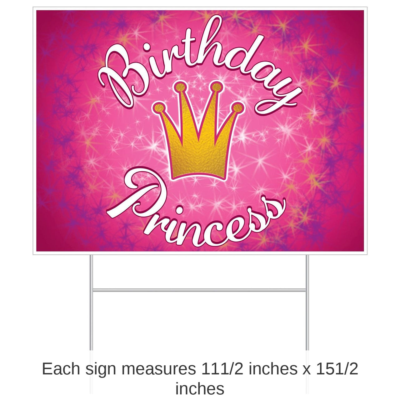 6 Pack Bulk Plastic Birthday Party Princess Yard Sign