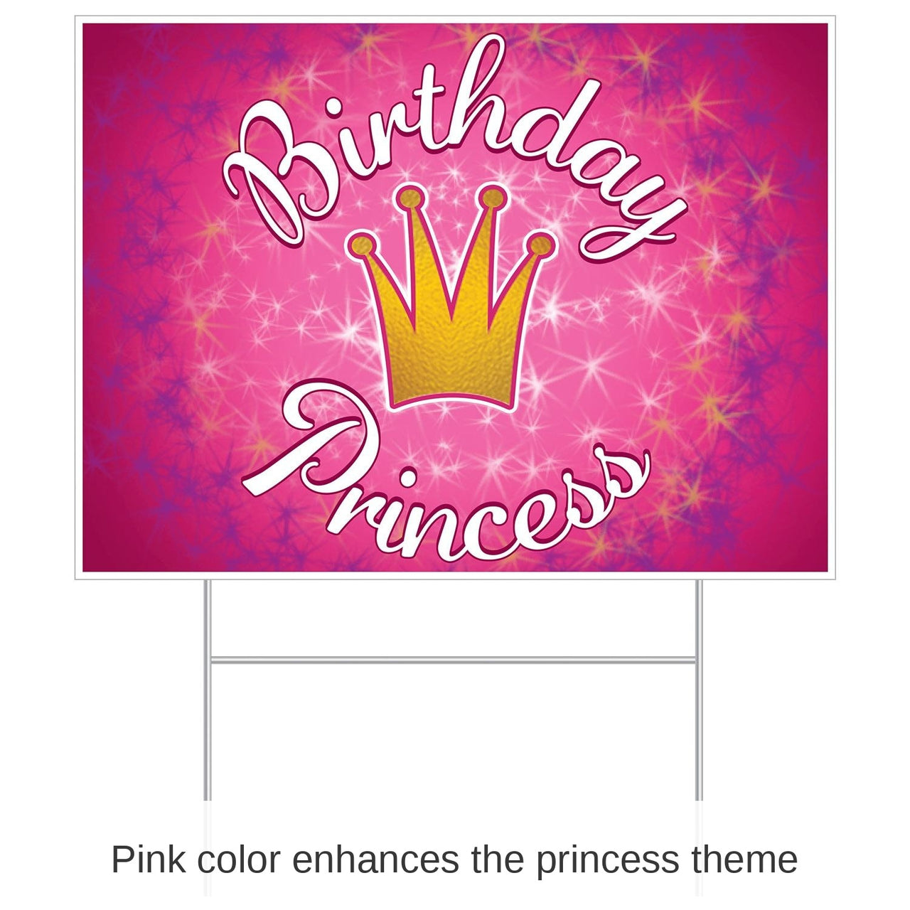 6 Pack Bulk Plastic Birthday Party Princess Yard Sign