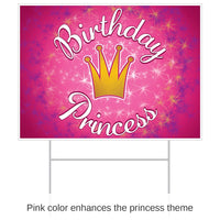 6 Pack Bulk Plastic Birthday Party Princess Yard Sign