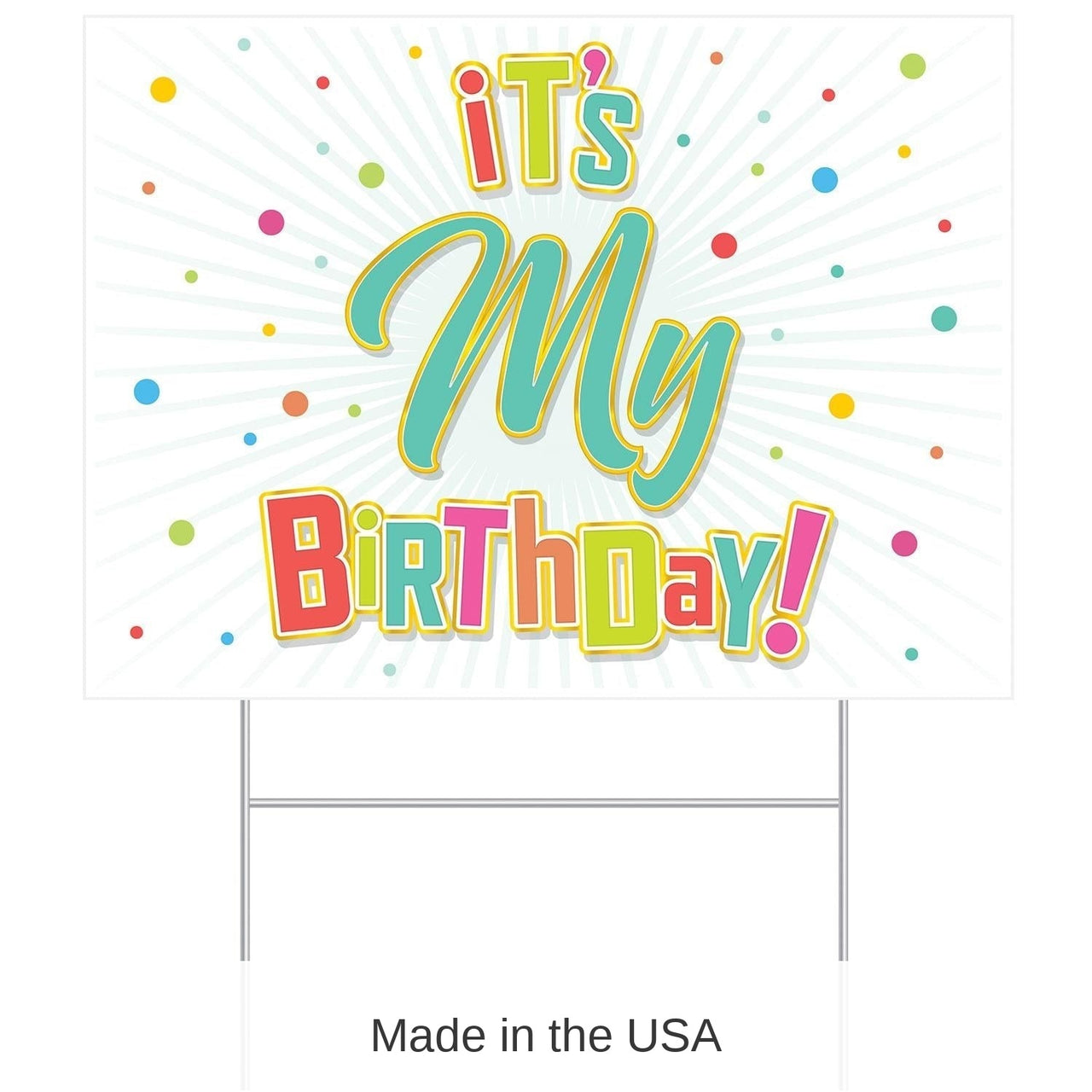 6 Pack Bulk Plastic It's My Birthday Party! Yard Sign