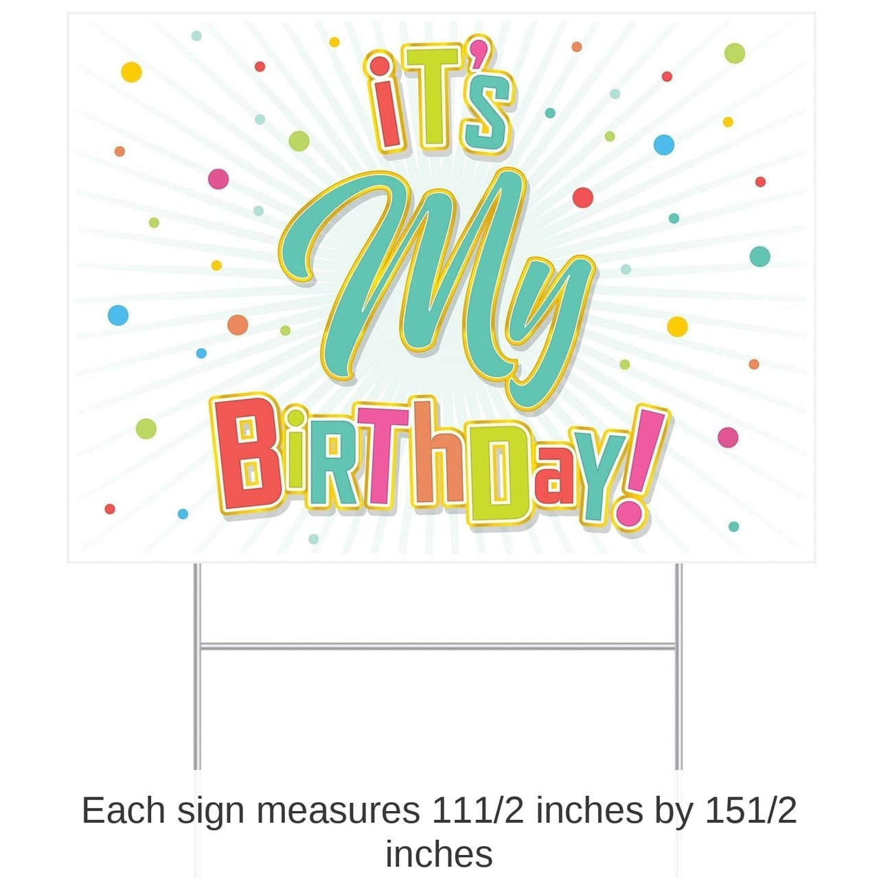 6 Pack Bulk Plastic It's My Birthday Party! Yard Sign
