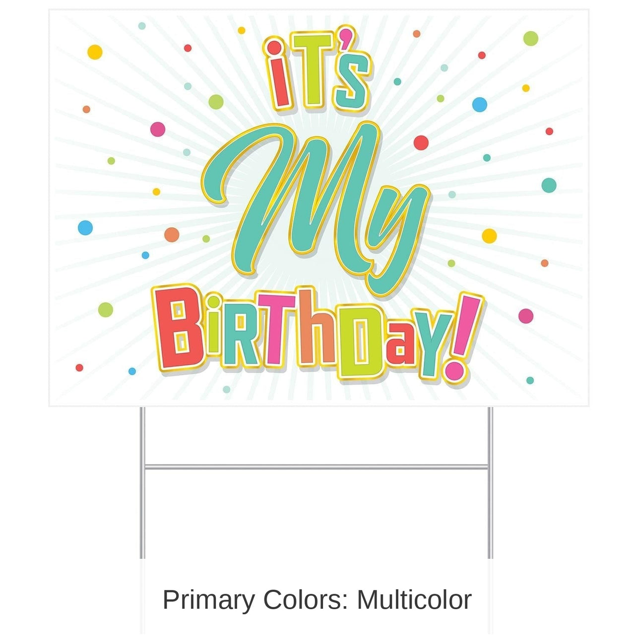 6 Pack Bulk Plastic It's My Birthday Party! Yard Sign