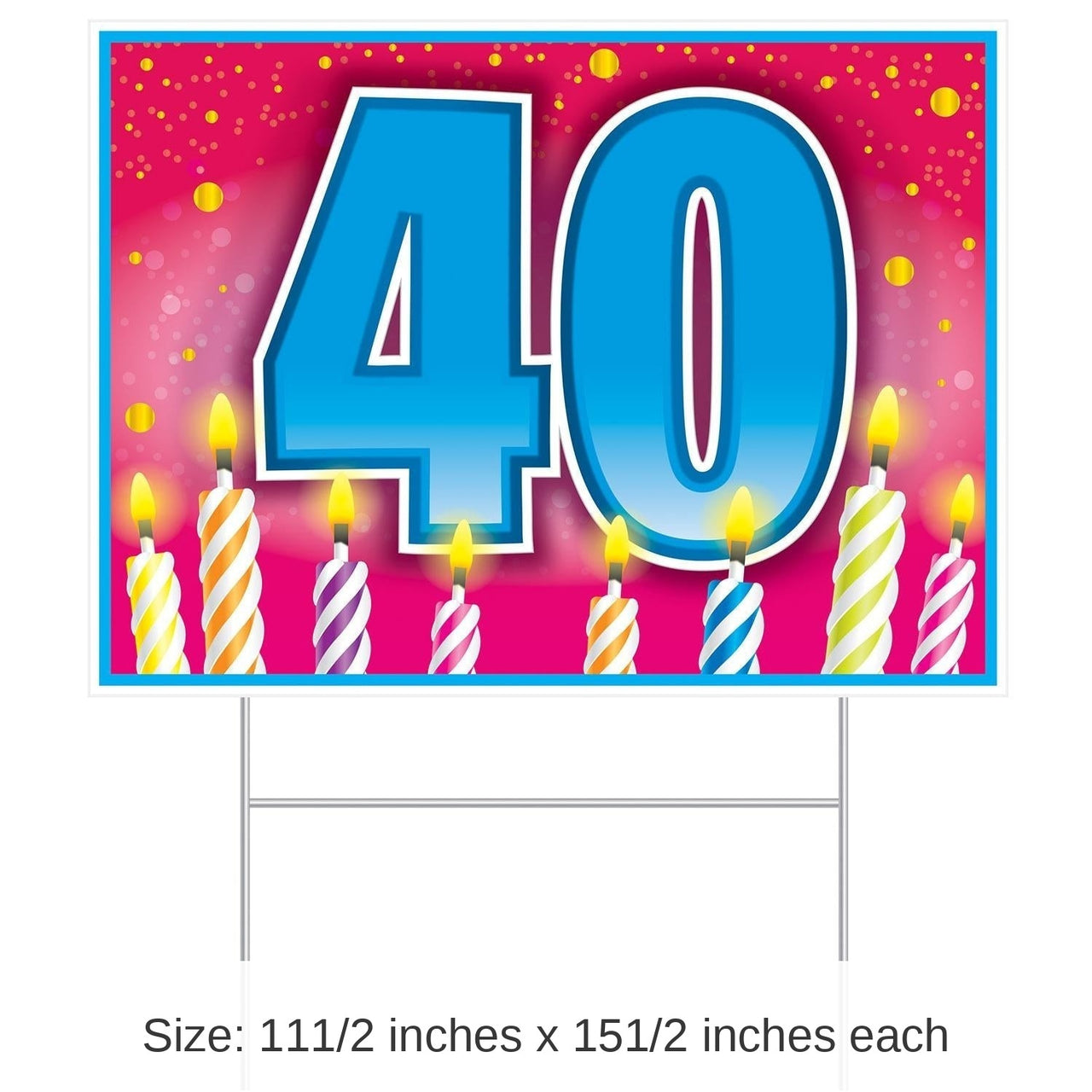 6 Pack Bulk Plastic 40th Birthday Party Yard Sign