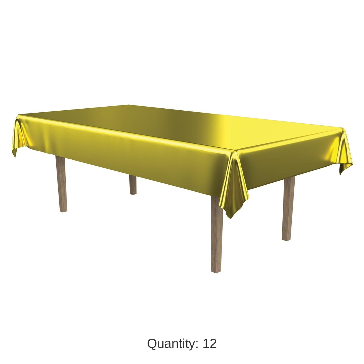 Bulk 12 Pack Bulk Gold Metallic Rectangular Party Tablecover