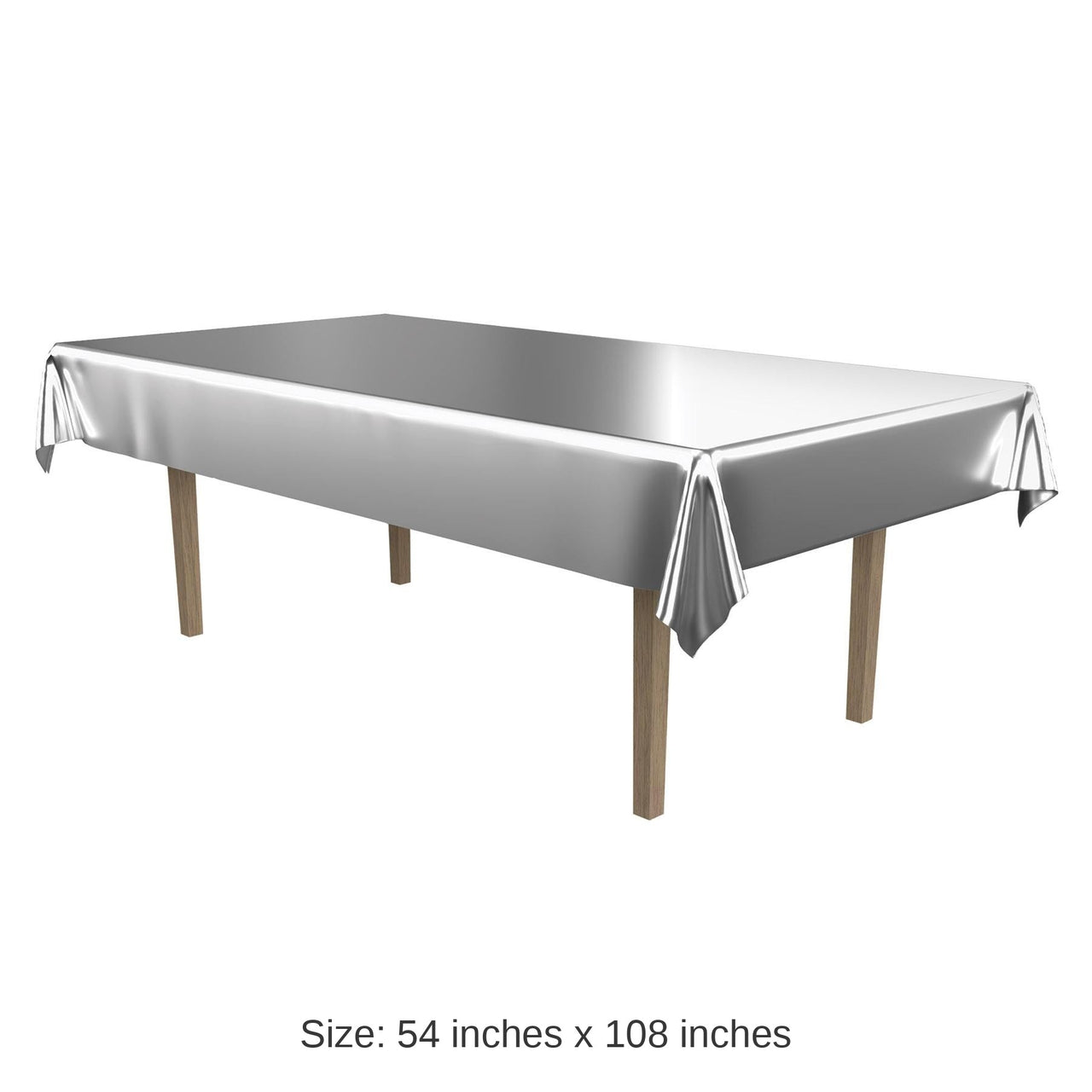 Bulk 12 Pack Bulk Silver Metallic Rectangular Party Tablecover