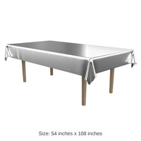 Bulk 12 Pack Bulk Silver Metallic Rectangular Party Tablecover