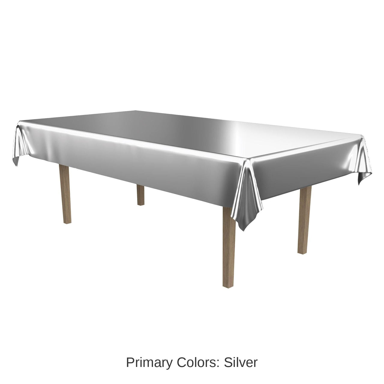Bulk 12 Pack Bulk Silver Metallic Rectangular Party Tablecover
