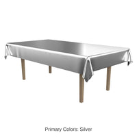 Bulk 12 Pack Bulk Silver Metallic Rectangular Party Tablecover