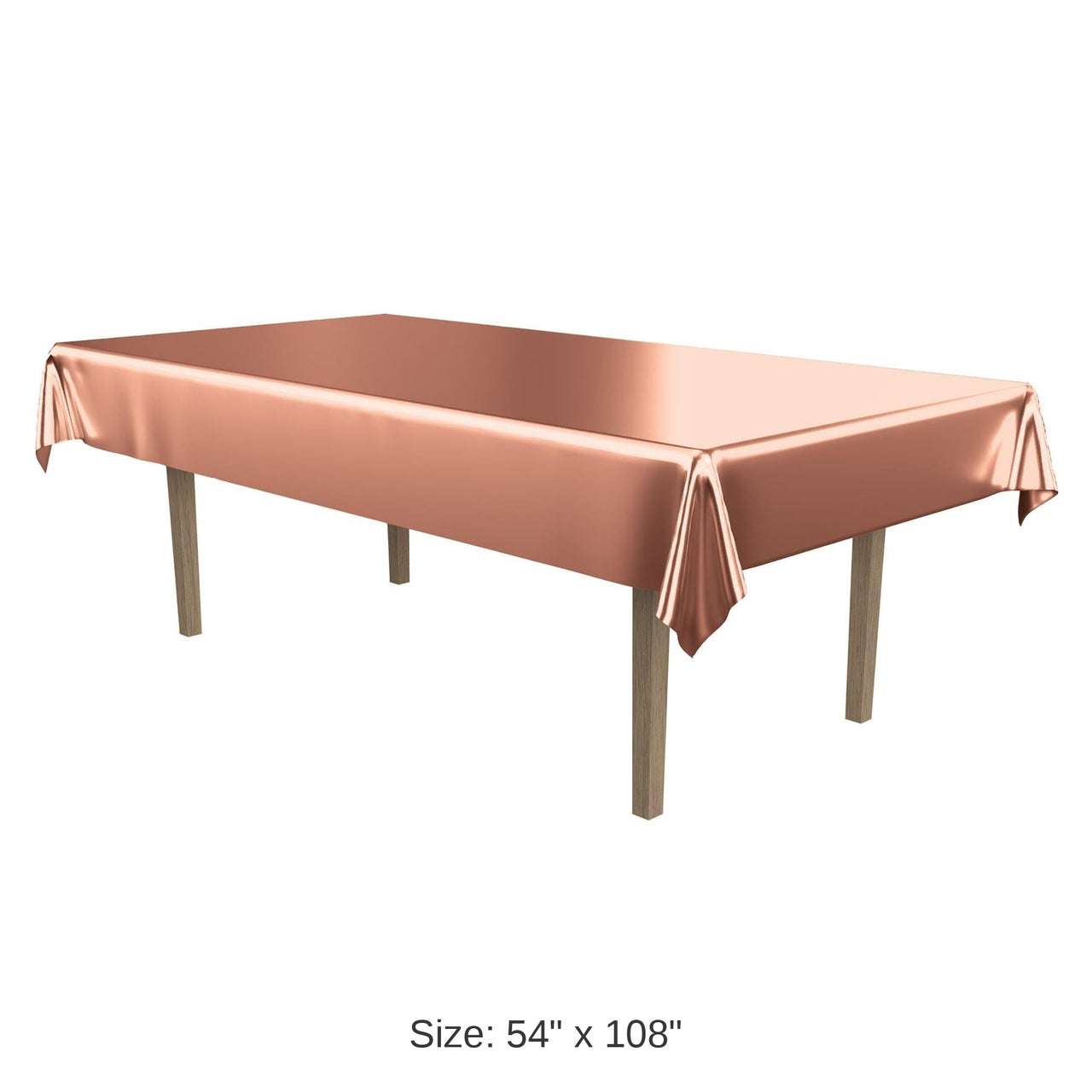 12 Pack Bulk Rose Gold Metallic Party Rectangular Tablecover