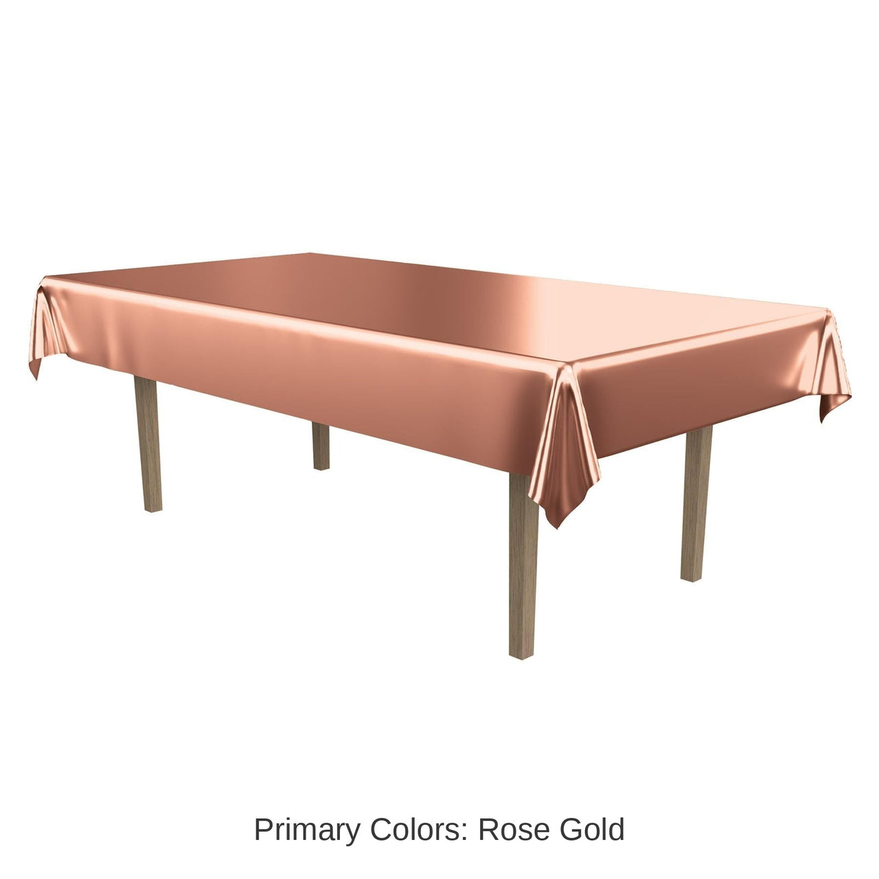 12 Pack Bulk Rose Gold Metallic Party Rectangular Tablecover