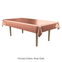 12 Pack Bulk Rose Gold Metallic Party Rectangular Tablecover
