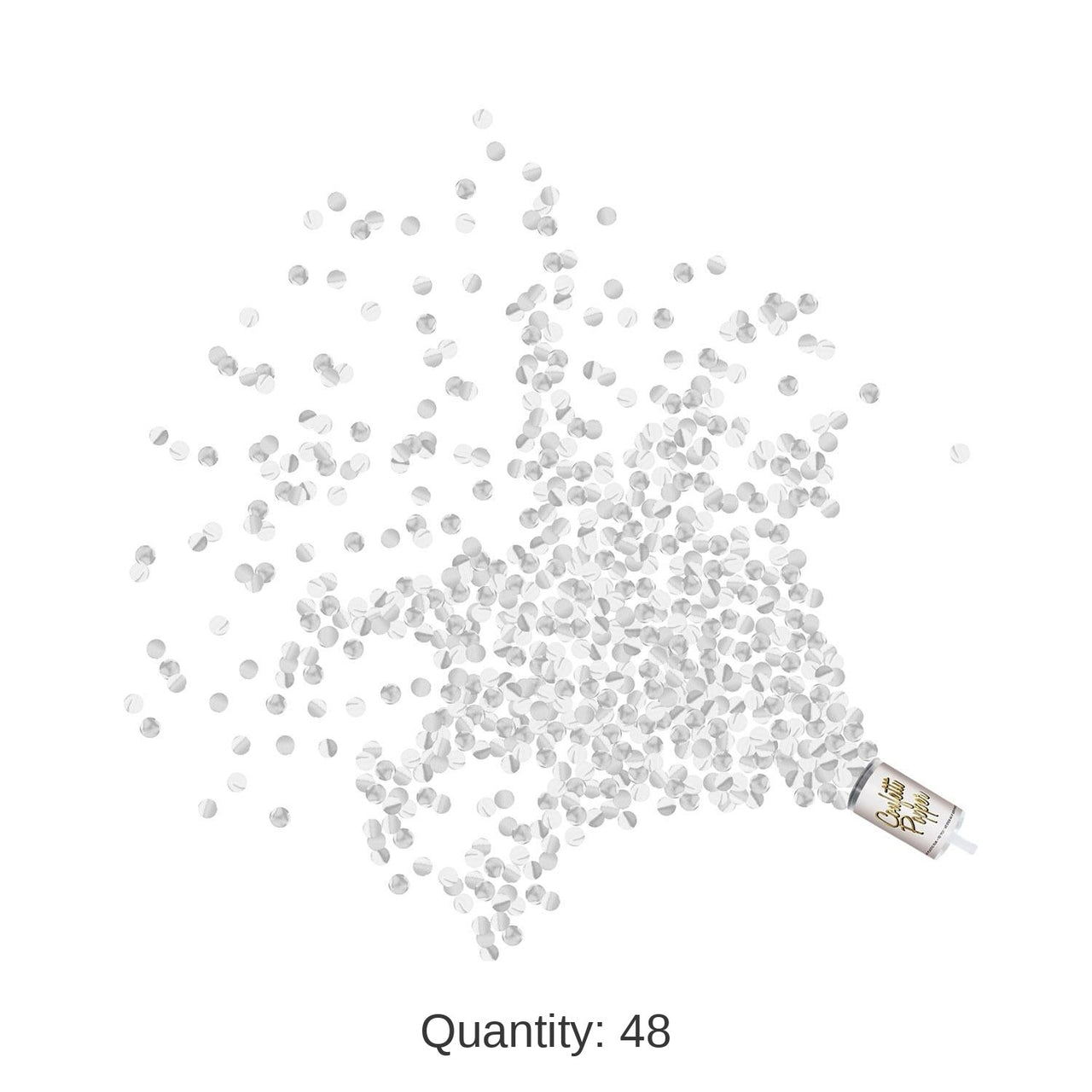 48 Pack Bulk Push Up Party Confetti Poppers - silver