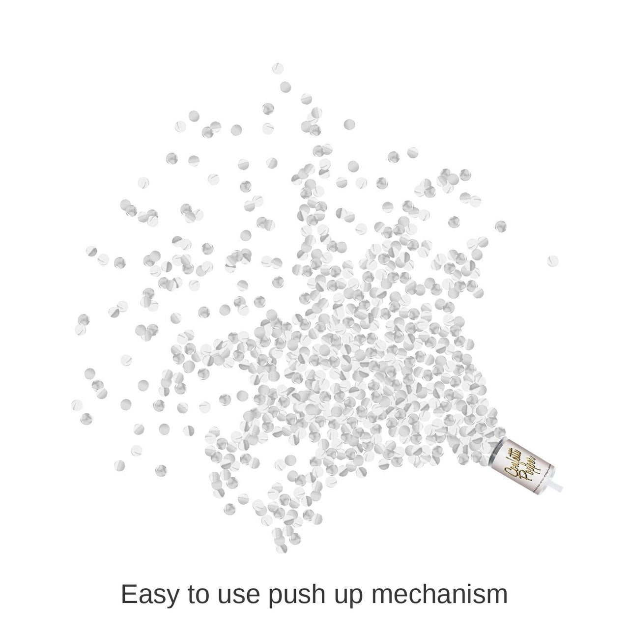 48 Pack Bulk Push Up Party Confetti Poppers - silver