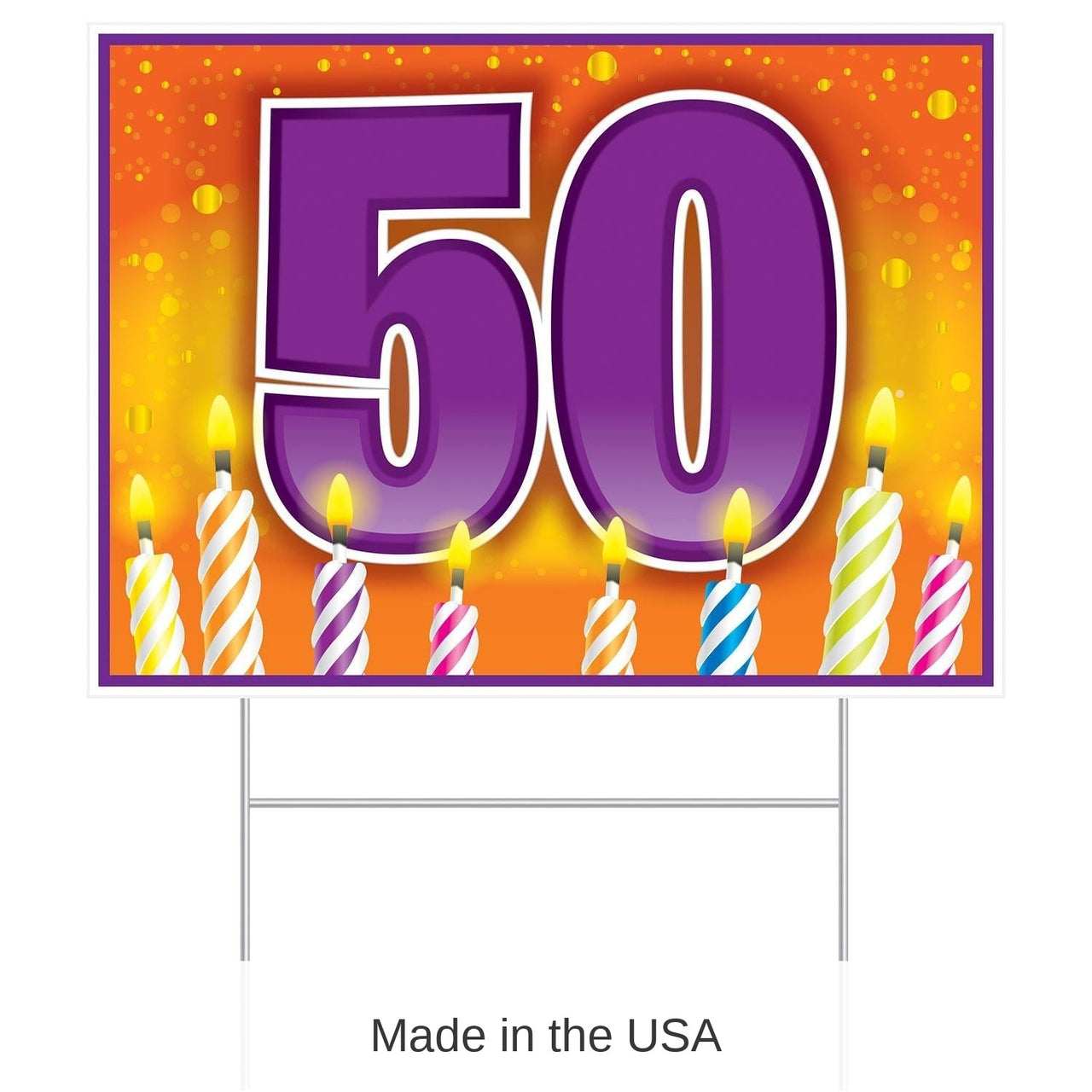 6 Pack Bulk Plastic 50th Birthday Party Yard Sign