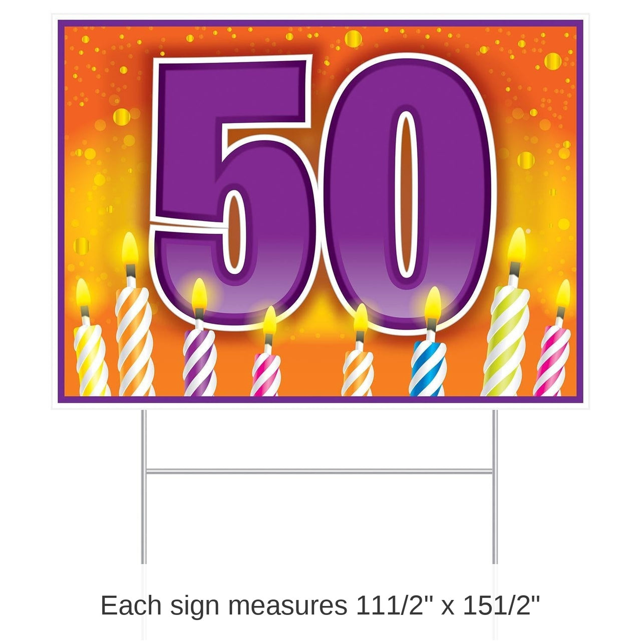 6 Pack Bulk Plastic 50th Birthday Party Yard Sign