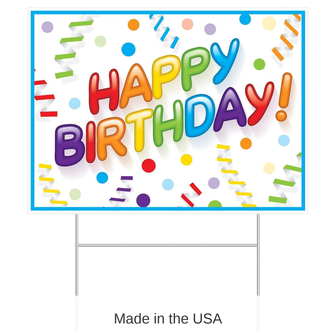 6 Pack Bulk Plastic Happy Birthday Party Yard Sign