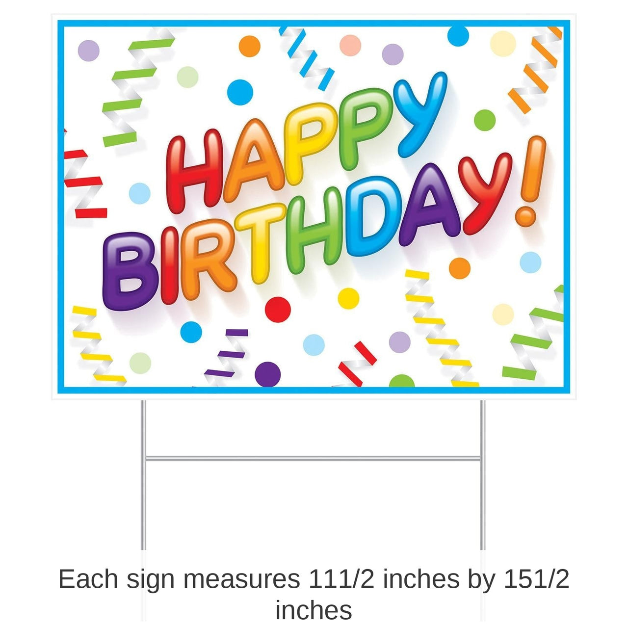6 Pack Bulk Plastic Happy Birthday Party Yard Sign