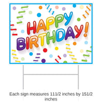 6 Pack Bulk Plastic Happy Birthday Party Yard Sign