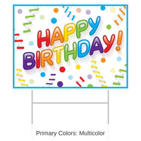 6 Pack Bulk Plastic Happy Birthday Party Yard Sign