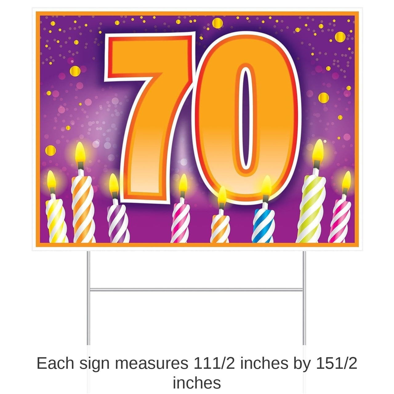 6 Pack Bulk Plastic 70th Birthday Party Yard Sign
