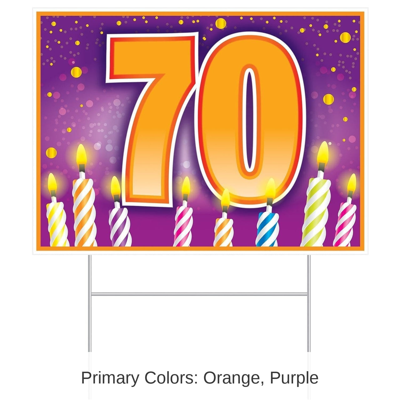 6 Pack Bulk Plastic 70th Birthday Party Yard Sign