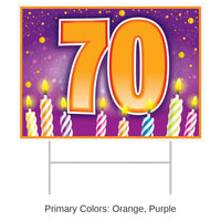 6 Pack Bulk Plastic 70th Birthday Party Yard Sign