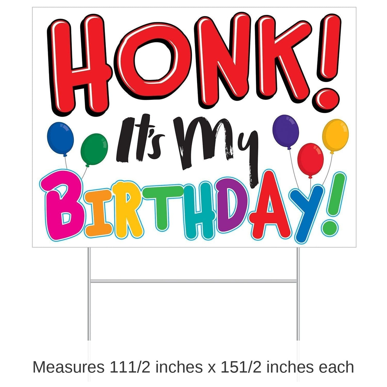 6 Pack Bulk Plastic Honk! It's My Birthday Party Yard Sign