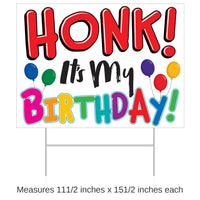 6 Pack Bulk Plastic Honk! It's My Birthday Party Yard Sign