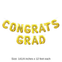 6 Pack Bulk Congrats Grad Graduation Party Balloon Streamer