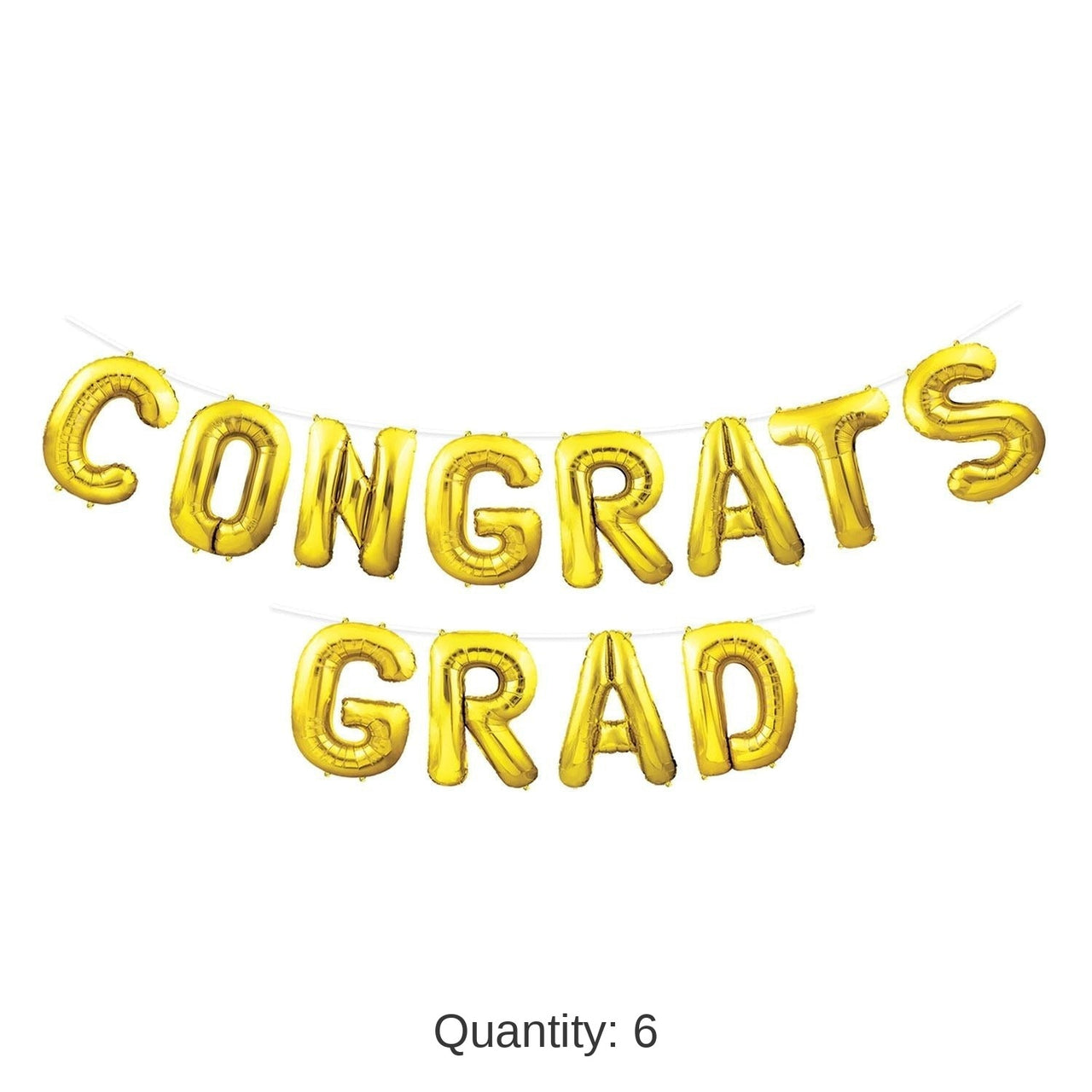 6 Pack Bulk Congrats Grad Graduation Party Balloon Streamer