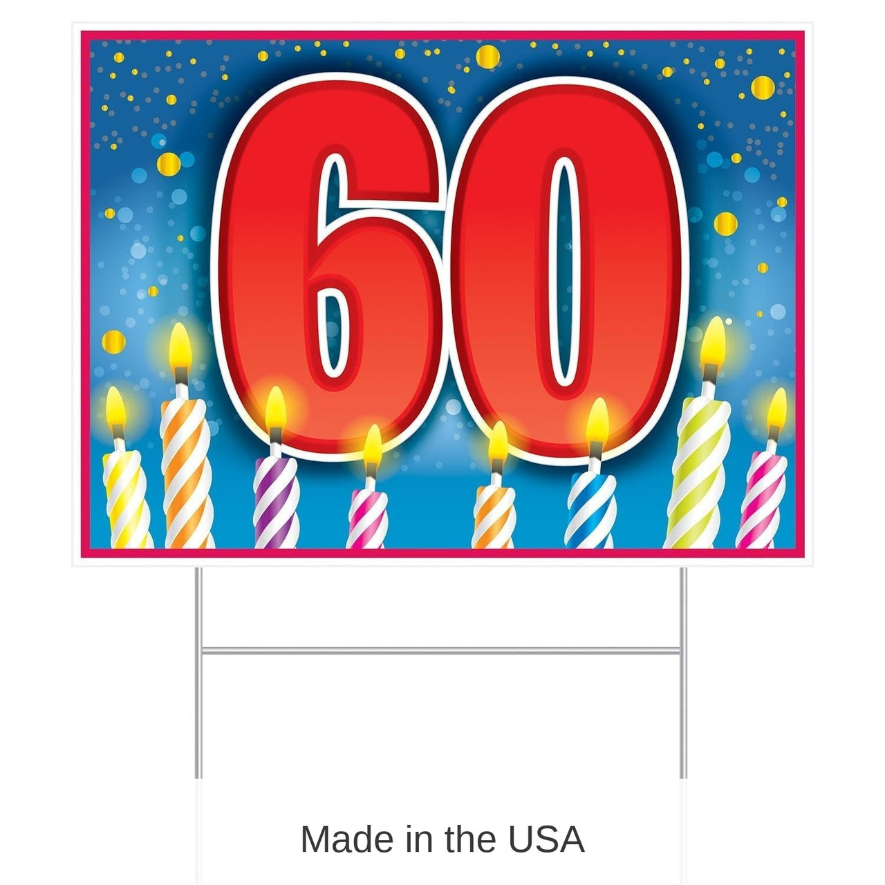 6 Pack Bulk Plastic 60th Birthday Party Yard Sign