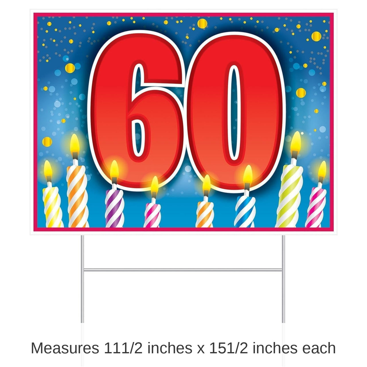 6 Pack Bulk Plastic 60th Birthday Party Yard Sign