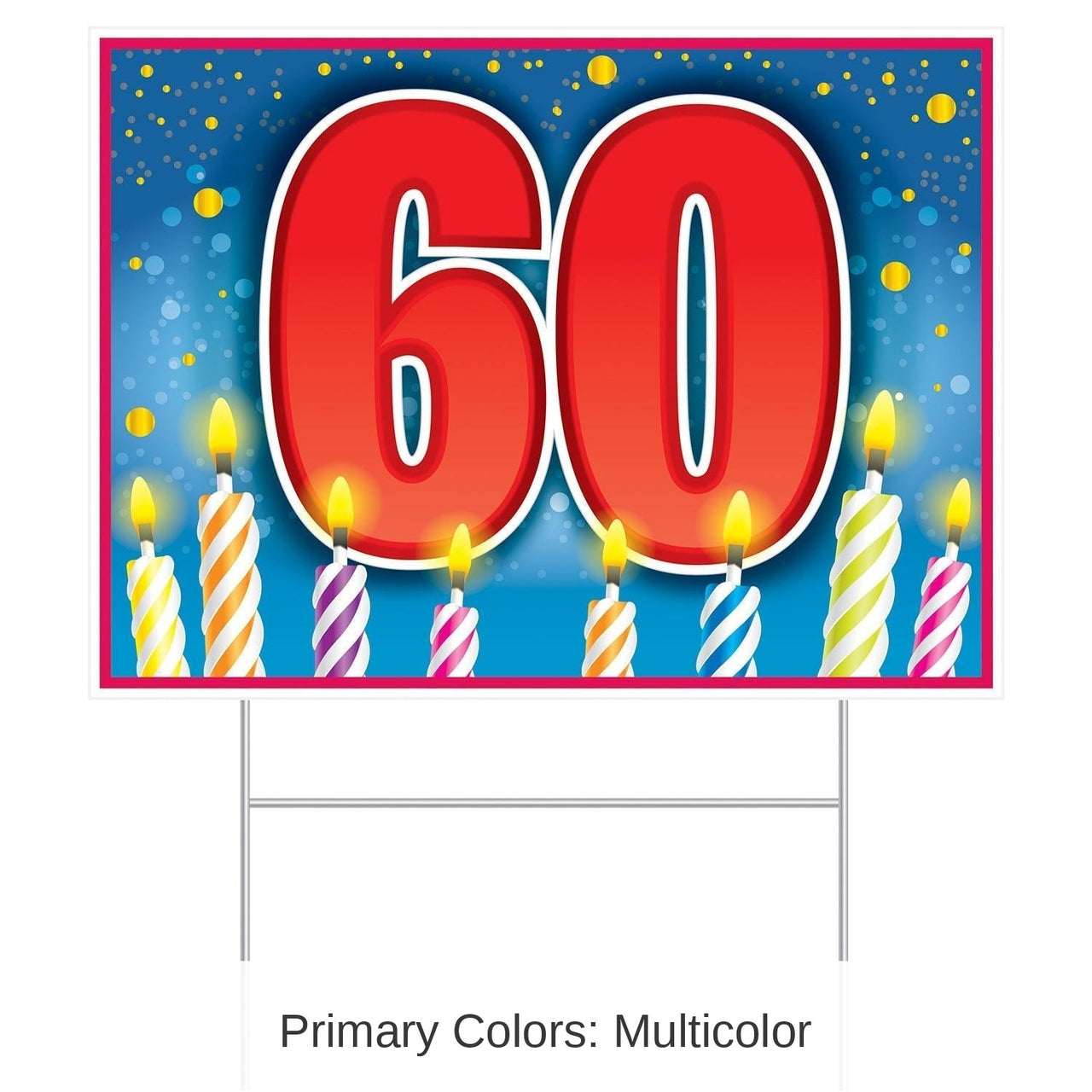 6 Pack Bulk Plastic 60th Birthday Party Yard Sign