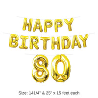 6 Pack Bulk Happy Birthday Party 80th Balloon Streamer