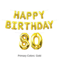 6 Pack Bulk Happy Birthday Party 80th Balloon Streamer